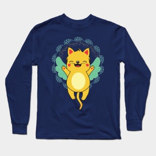 Angel Kitty with Flowers Long Sleeve T-Shirt